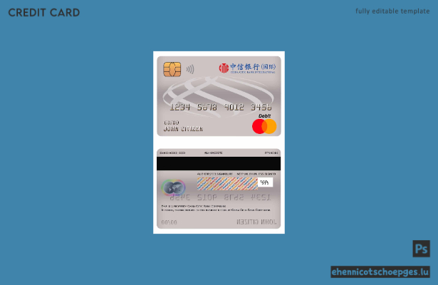 Beispielvorschau der Mastercard-Debitkarte der China Citic Bank Corp.
